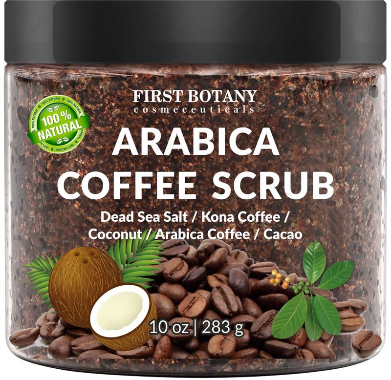 Natural Arabica Coffee Scrub - Organic Coffee & Shea Butter for Acne, Cellulite, Stretch Marks | 10 oz