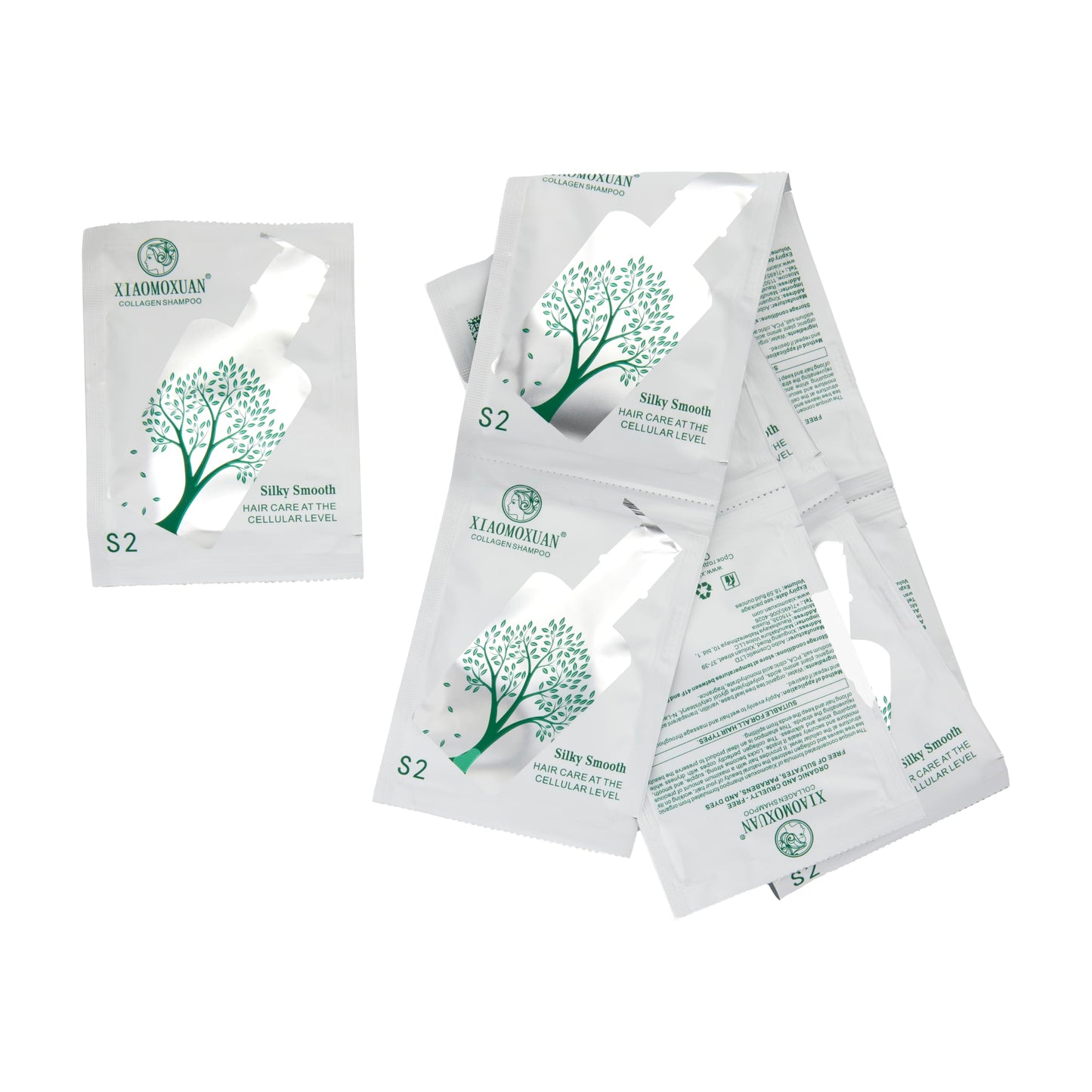 Xiaomoxuan Collagen Shampoo Samples Packets - Travel Sachets Shampoo Pack of 10 Sample Sachets Bags