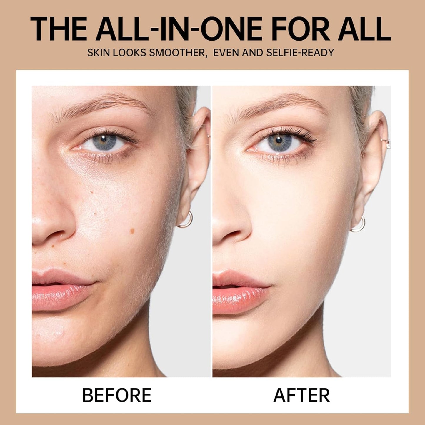 Airbrush Foundation Makeup - Silk Flawless Sunscreen Setting Spray for Radiant Skin | Moisturizing Anti-Aging Formula (Beige)