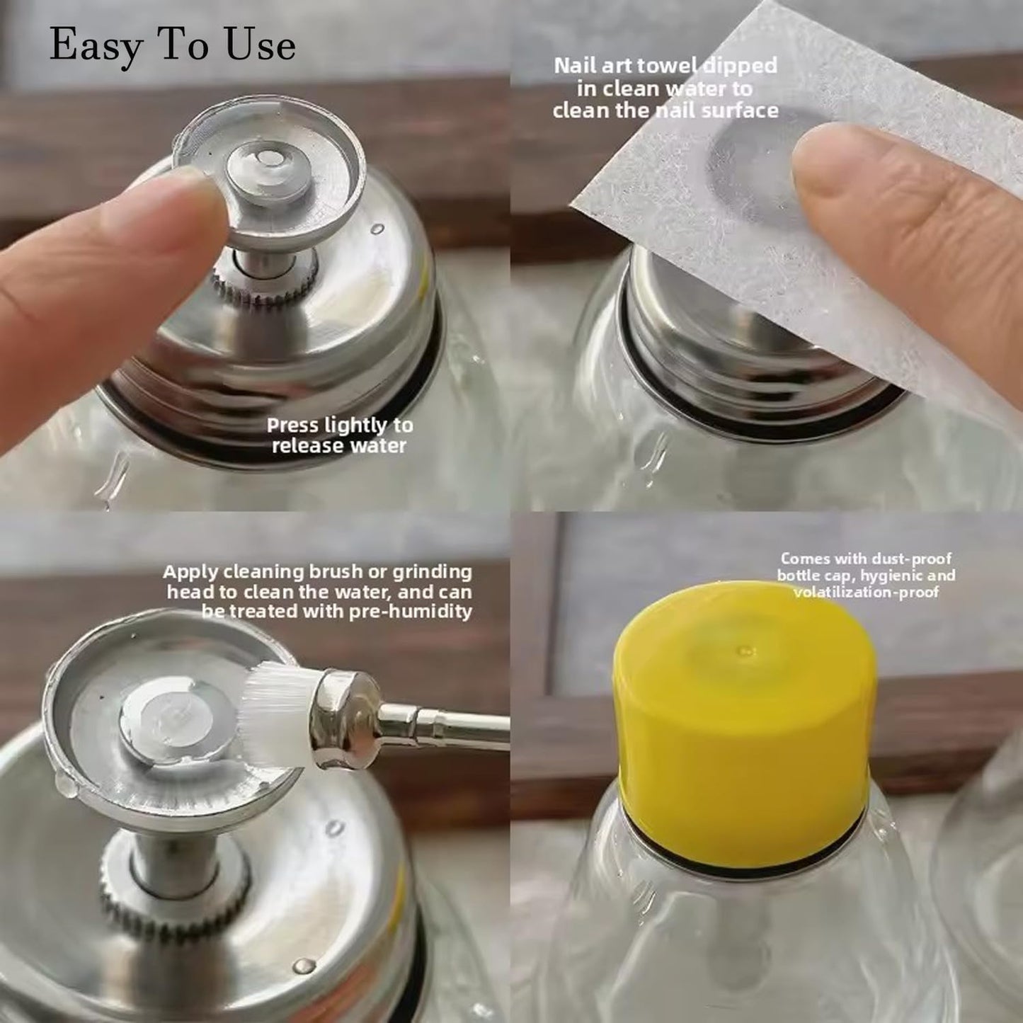 Glass Push Down Pump Dispenser Bottle - 5 Oz/150ml for Nail Polish Remover & Alcohol | Clear Glass Design