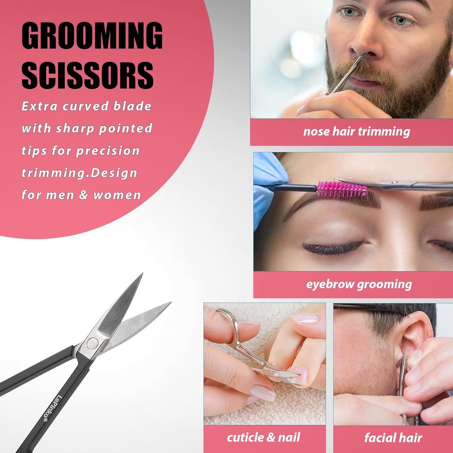 Eyebrow Trimmer Kit - 7-in-1 Grooming Set with Scissors, Tweezers & Razor | Perfect Gift for Men & Women - White