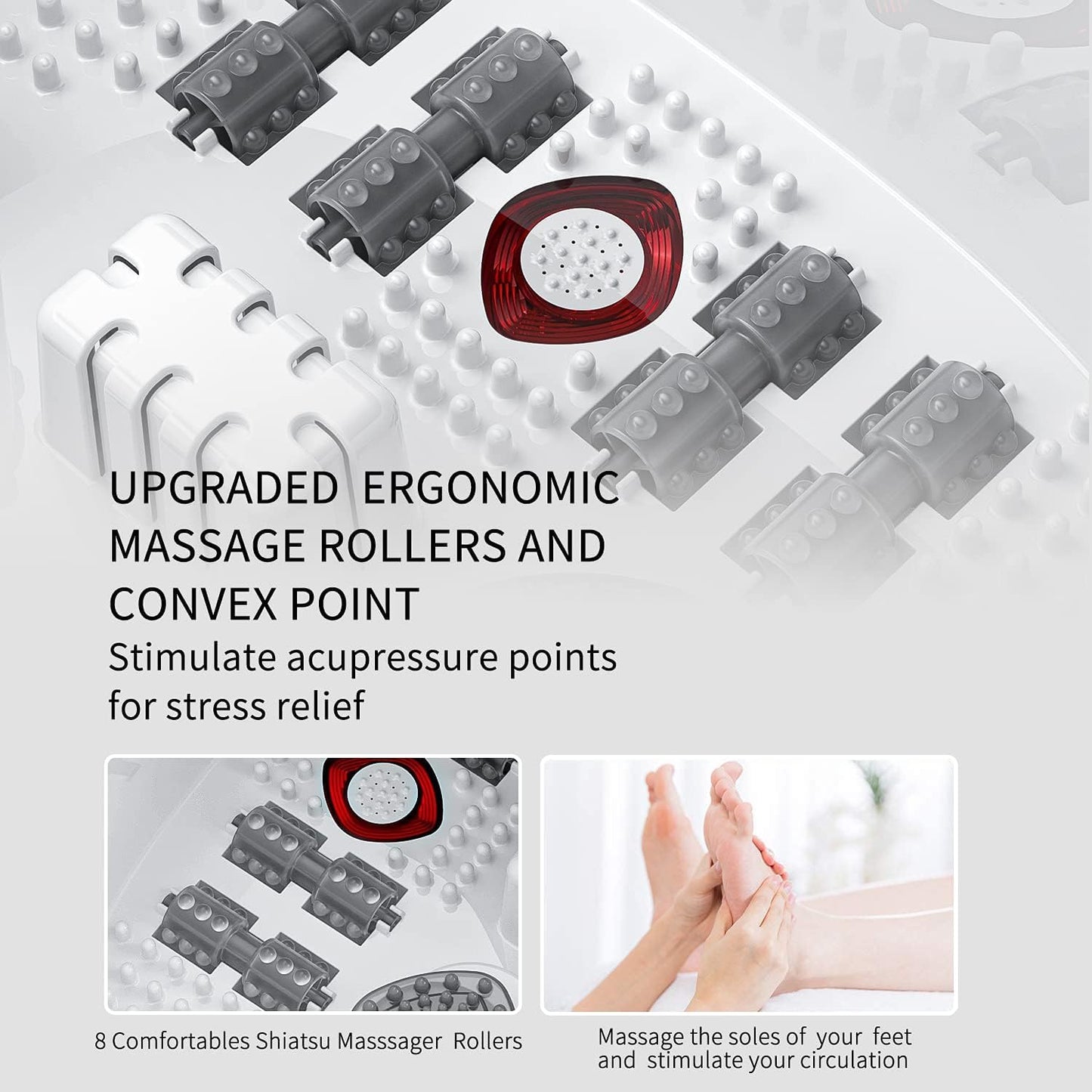 Foot Soaking Tub - Spa Bath Massager with Heat & Vibration | Epsom Salt Soaker for Relaxation & Pain Relief