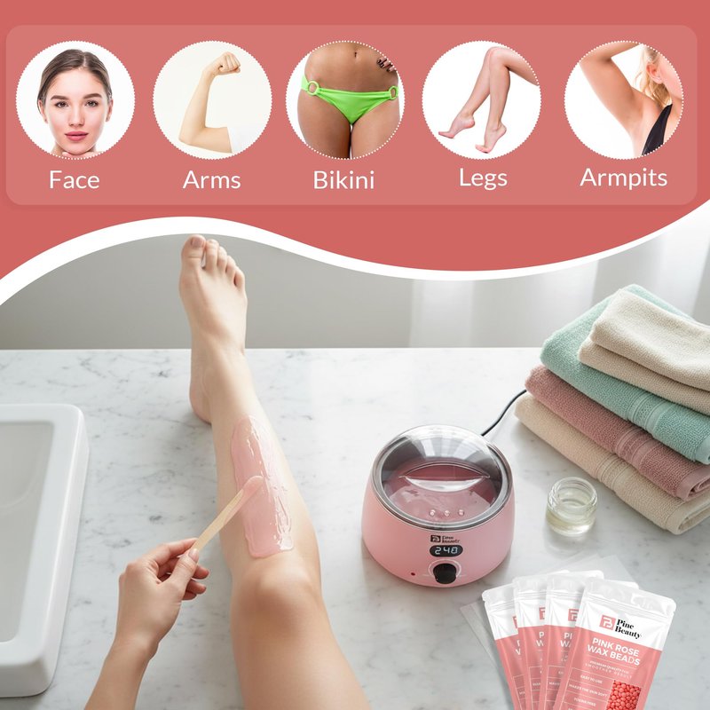 Hair Removal Warmer with Digital Temperature Control – Hard Bead Melting Machine for Women, Professional Home Kit with Pot, Fast Heating System Upgraded