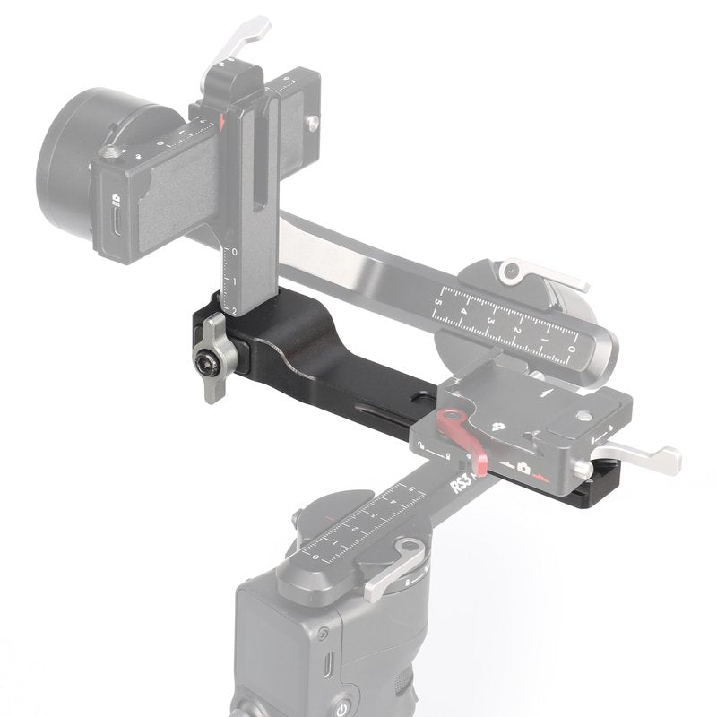 FocusFoto Extension Arm Cross Bar for DJI Ronin RS3 Mini Gimbal Stabilizer, Quick Release Extended Vertical Arm Mount Plate with Longer Gap for Balancing RS 3 Mini with Larger Lens and Camera Cage