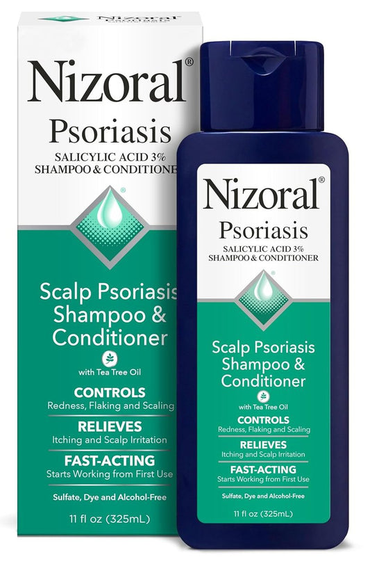 Nizoral Psoriasis Shampoo & Conditioner - Gentle Scalp Treatment for Itching & Flaking | 11 Oz, Salicylic Acid & Tea Tree Oil