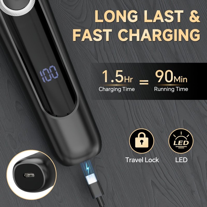 SilkGlow Beard Trimmer for Men, 5 in 1 Mens Electric Razor for Men, Cordless Hair Clippers, Waterproof Grooming Kit for Shaving Face, Mustache, Body, Ear, Nose Hair Trimmer, Gift for Men, Black
