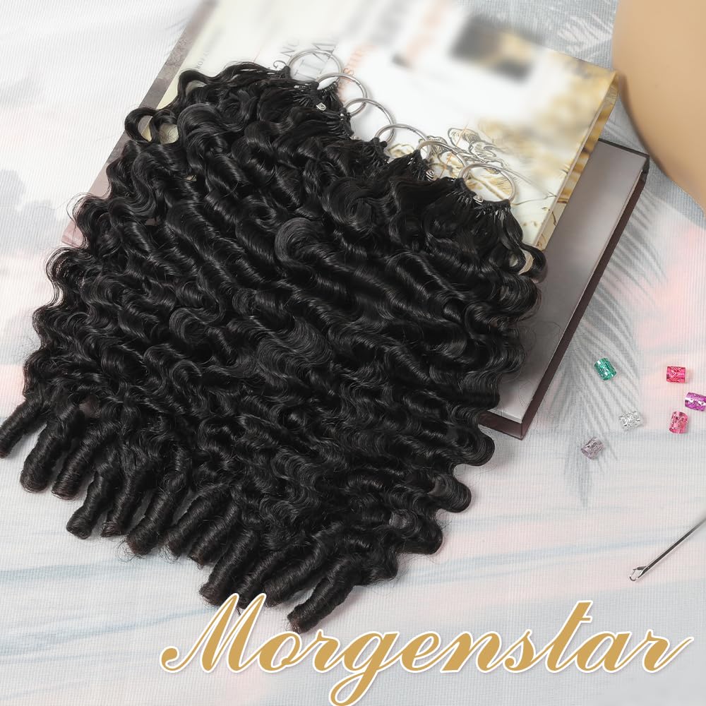 MORGENSTAR Feather Crochet Human Hair Burmese Curly 18 Inch 50g Knotless