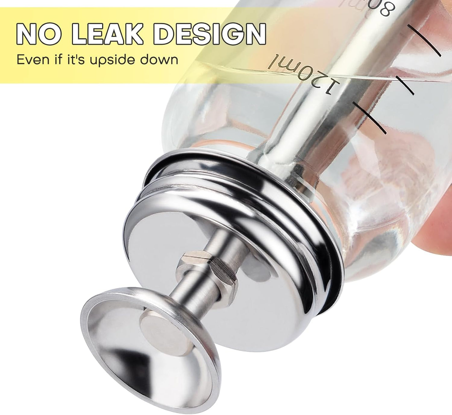 Clear Pump Dispenser Bottle - 4oz Refillable Glass Container for Acetone & Alcohol | Lab Dropping Bottle with Copper Core