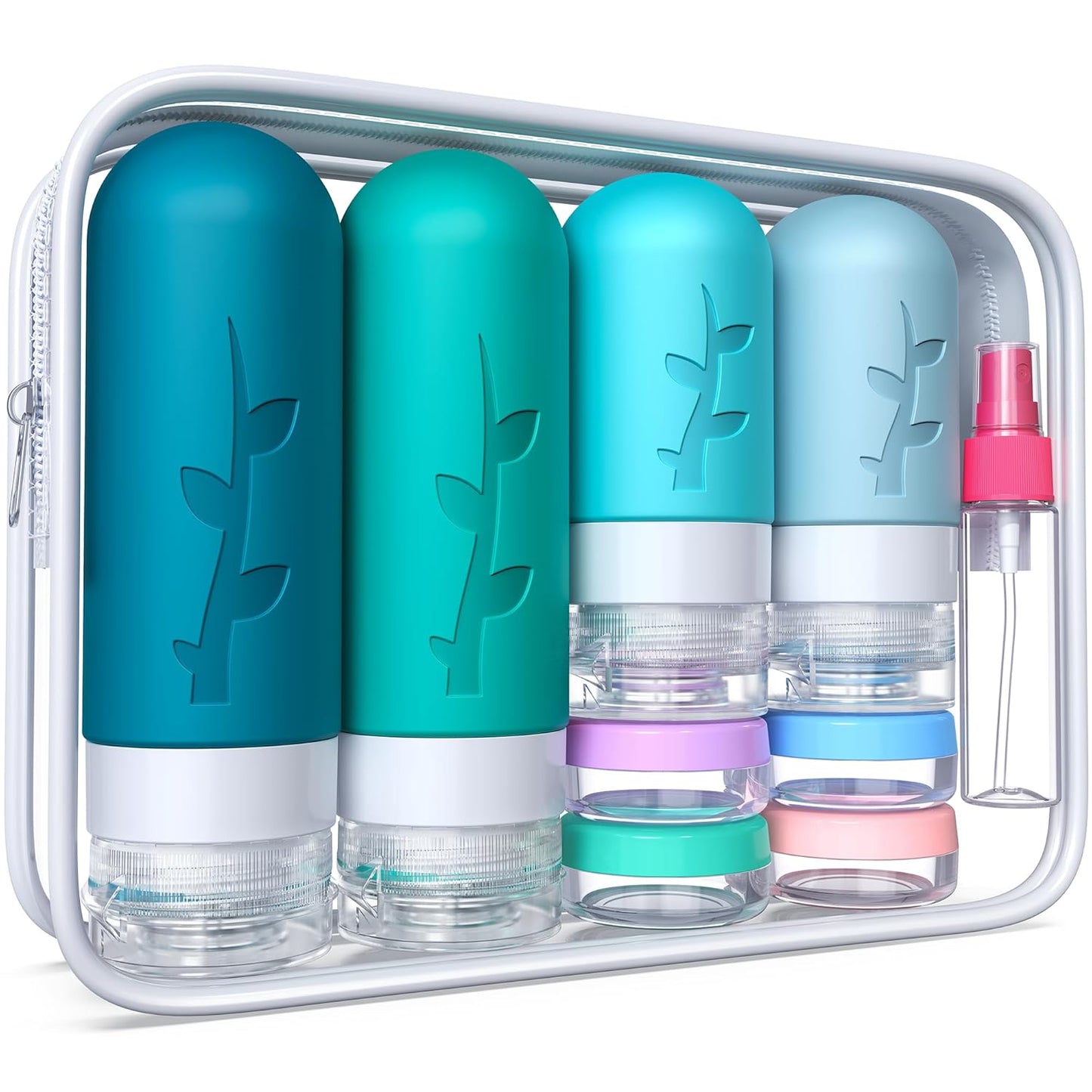 Travel Containers for Toiletries - 18-Pack TSA Approved Travel Bottles & Jars | Portable Essentials