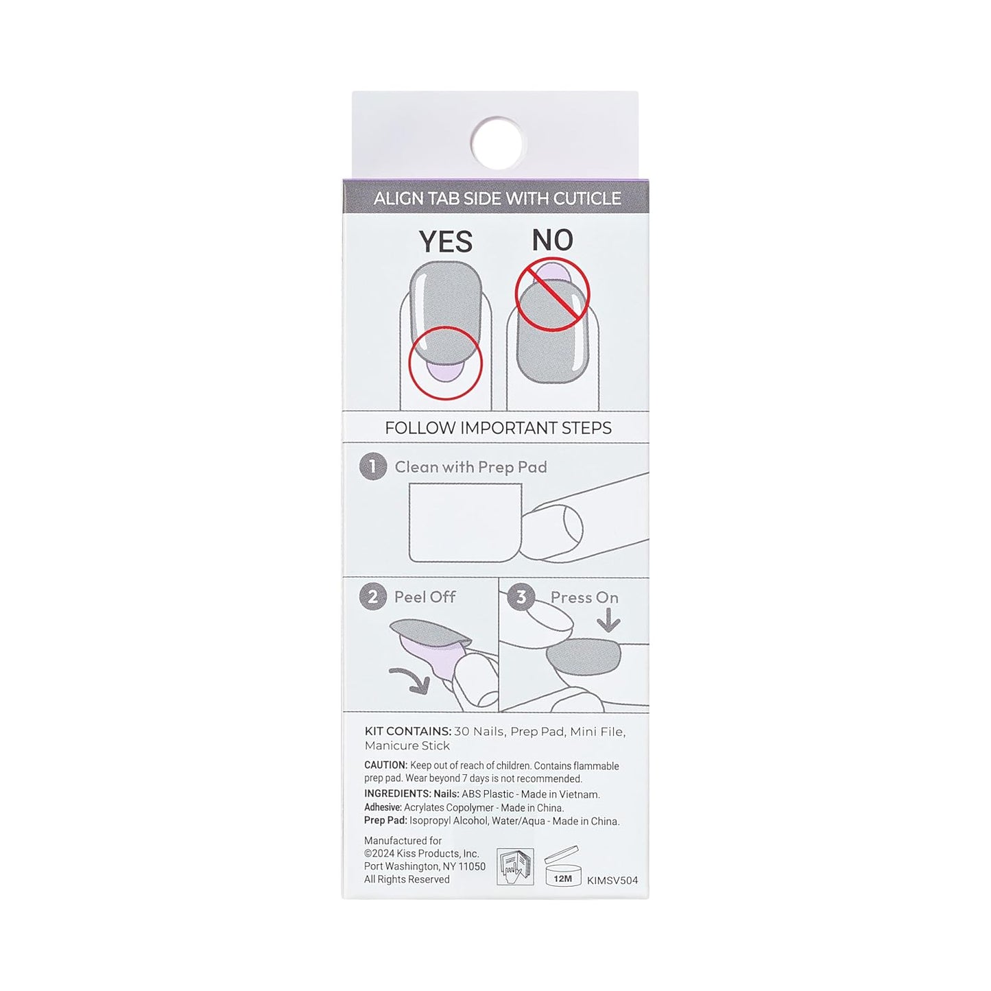 Impress Press-On Nails - French Snooze Blue Short Squoval | 30 Nails, Prep Pad & Manicure Kit