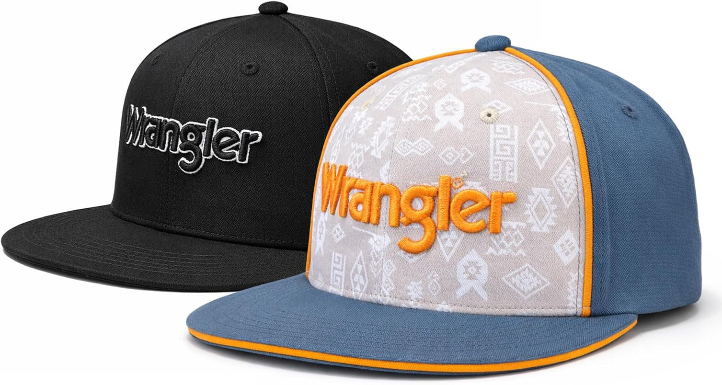 Montana West Snapback Hat - 2PCS Flat Brim Baseball Cap | Adjustable 7-Panel Design for Men & Women