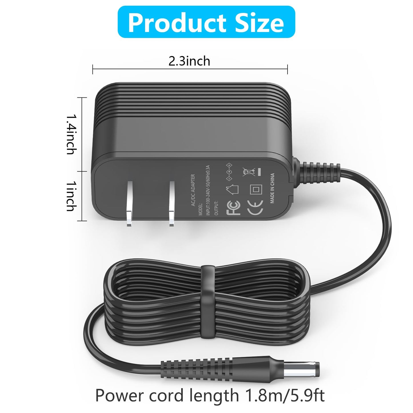 IOKOFJOA 4.9V Charger for Andis Slimline Pro Hair & Beard Trimmer Compatible with Andis D-8 32400 32475 32810 32690 33785 32445 32485 32490 32680 Lithium-Ion Battery Hair Clipper Power Cord