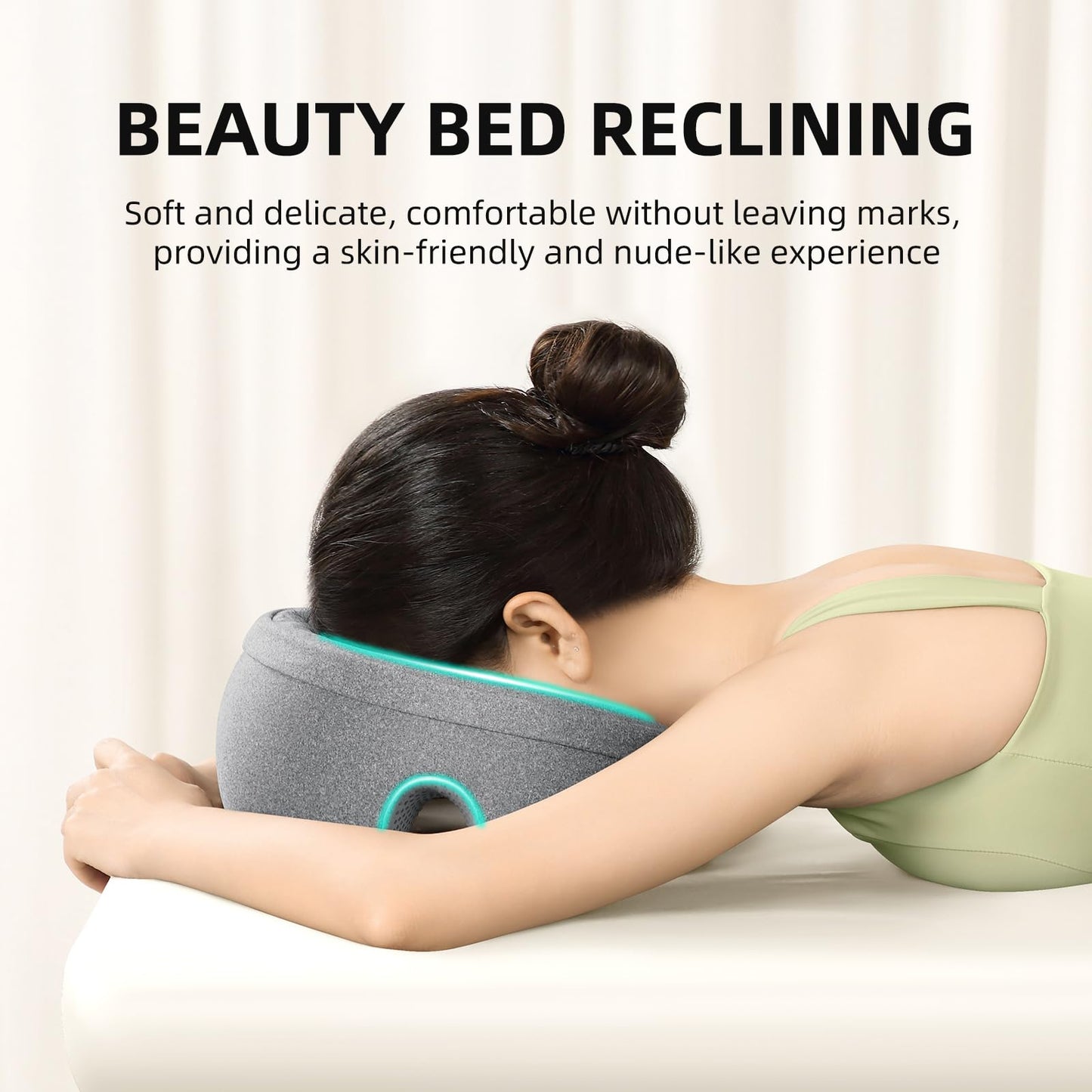 OSZZT Massage headrest for Bed, a Chest and face Support Sleep Pillow, is Suitable for Massage, SPA and Sleep. Face Down for Eye Surgery， After Surgery for Sleeping (Grey)
