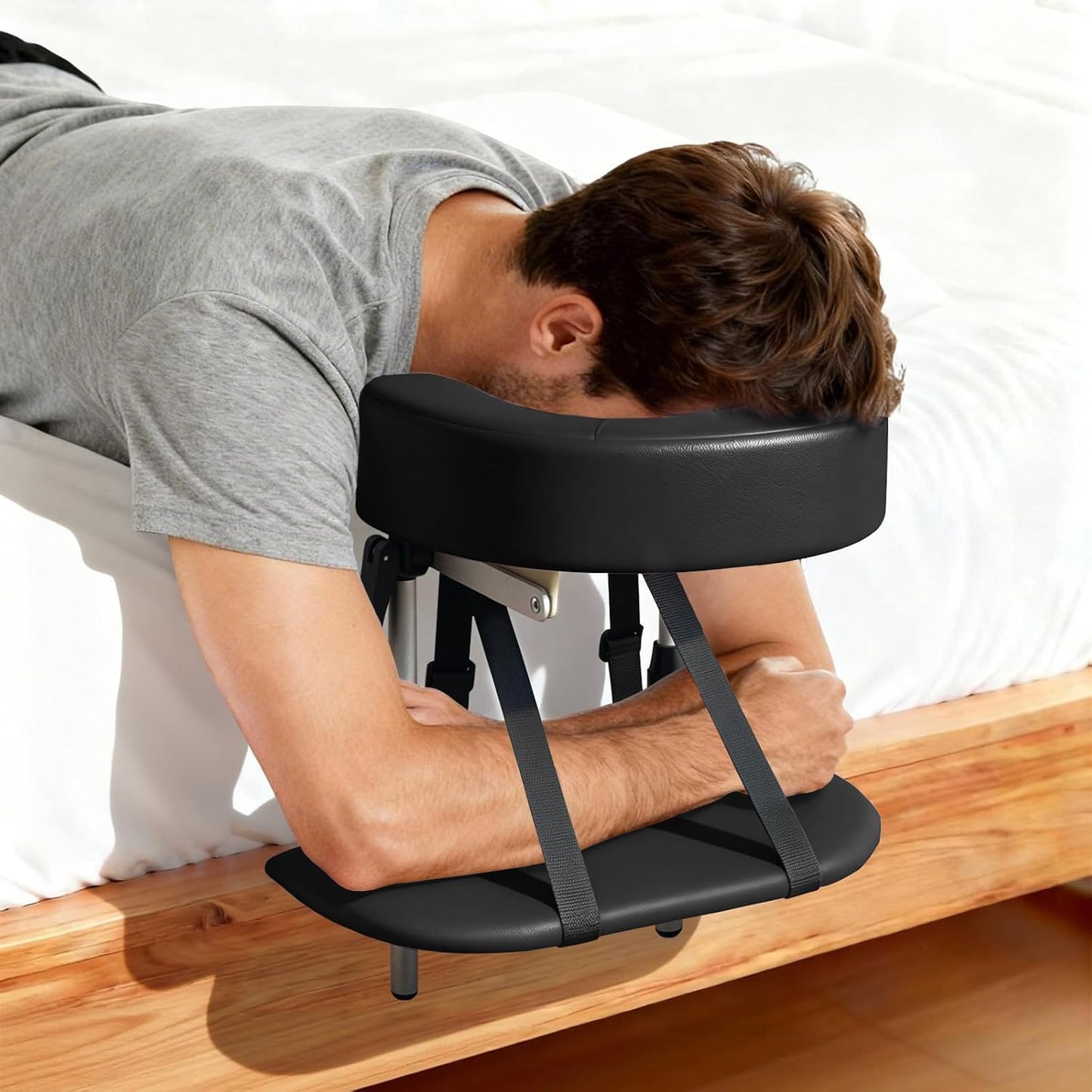 Universal Face Cradle Cushion - Bed Massage Head Holder for Mattresses 5.5-17.7 Inches | Black