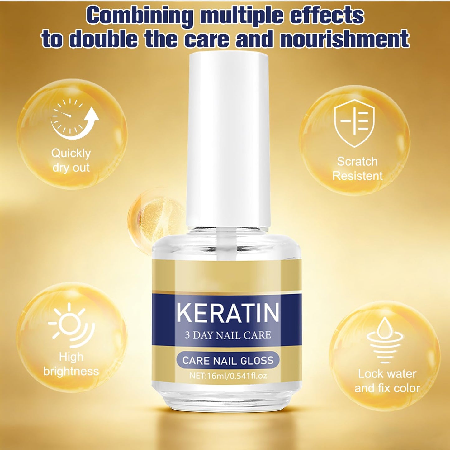 Keratin Nail Care Oil - Moisturizing Treatment for Strong, Glossy Nails | Aloe Vera & Lavender Cuticle Oil (16ml)
