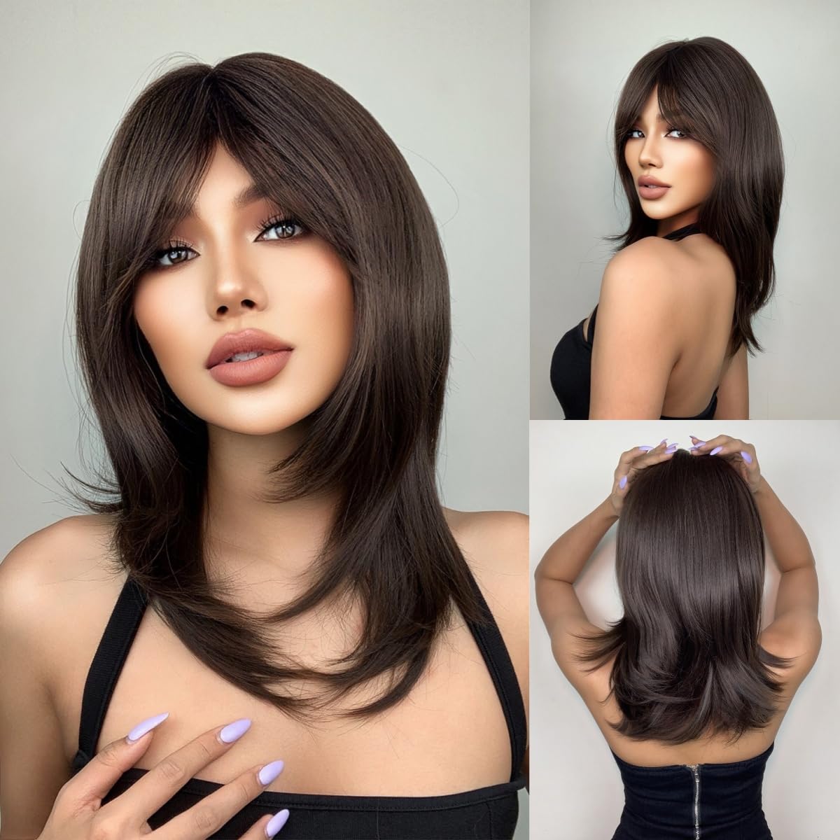 Long Layered Blonde Wig - Synthetic Hair with Bangs | Natural Wavy, Heat Resistant for Daily & Party Wear
