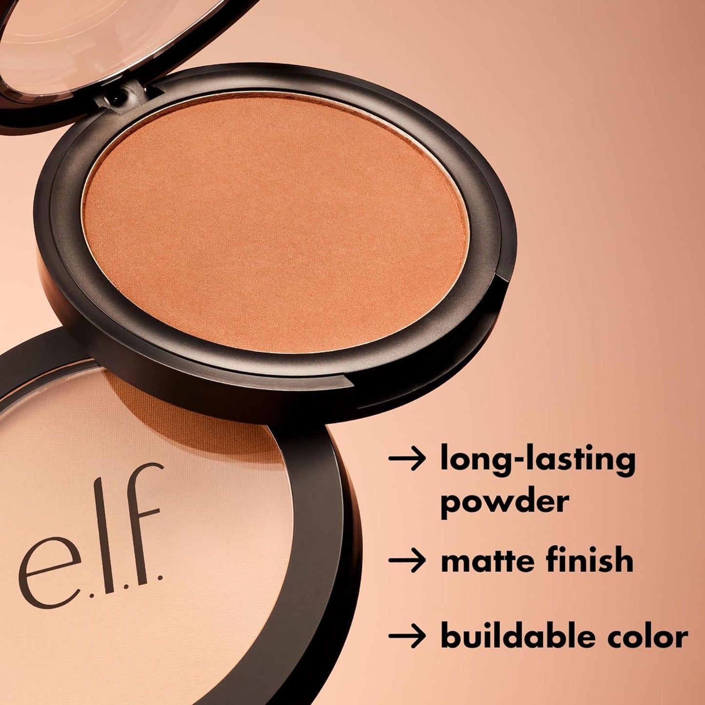 e.l.f. Primer-Infused Bronzer - Long-Wear Matte Contour for Cheeks | Forever Sun Kissed, 0.35 Oz