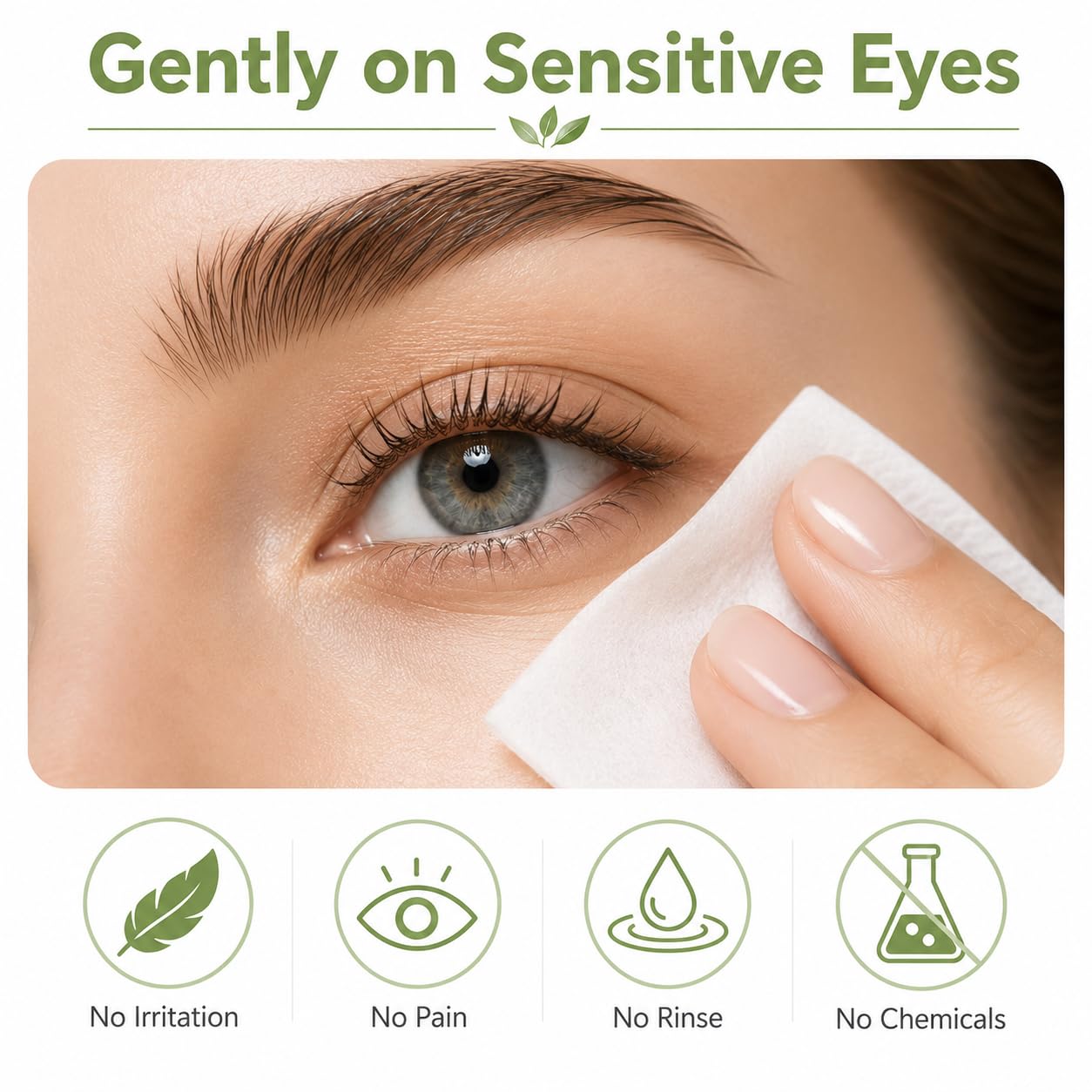 Aroma Season Hygienic Eyelid Cleansing Wipes, Infused with Tea Tree Oil & Hyaluronic Acid, Alcohol-free, Recommended for Use with Aroma Season Heated Eye Mask, 50 Count