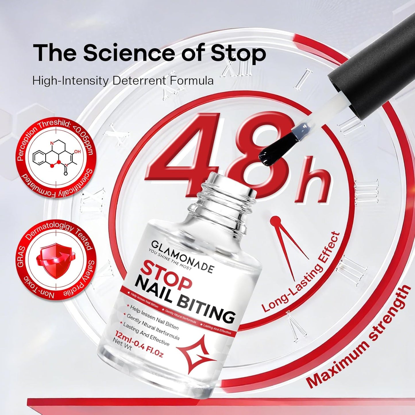 Nail Biting Prevention for Kids - 12ml Extra Bitter No Bite Nail Polish | Long-Lasting Matte Clear Strength & Habit Breaker Aid