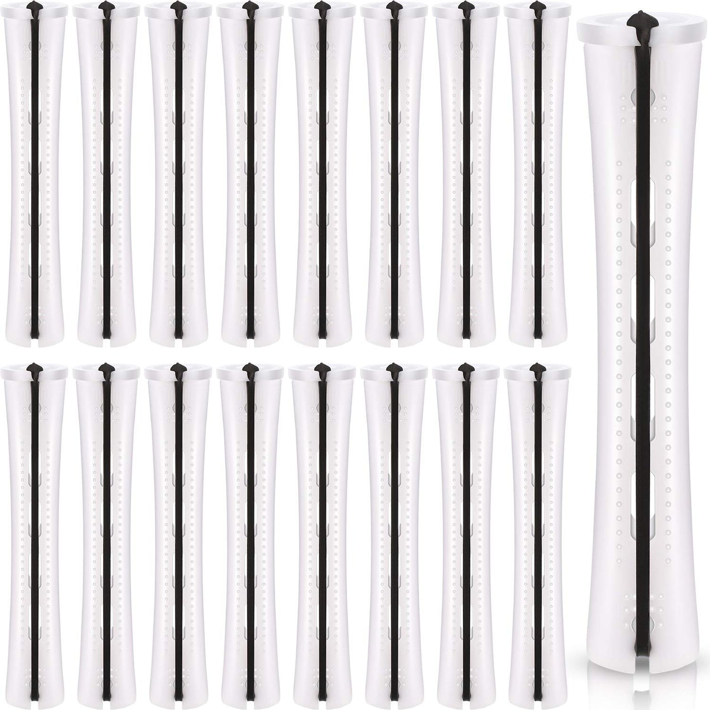 WILLBOND 60 Pcs Perm Rods - Plastic Curling Rollers for Long Hair Styling | 0.78 Inch, Light Yellow