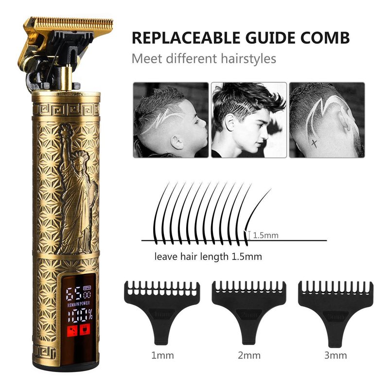Professional Hair Clippers for Men Electric Haircut Kit Hair Trimmer Grooming Waterproof Rechargeable Close Cutting T Blade Trimmer USB Rechargeable Clippers for Hair Cutting