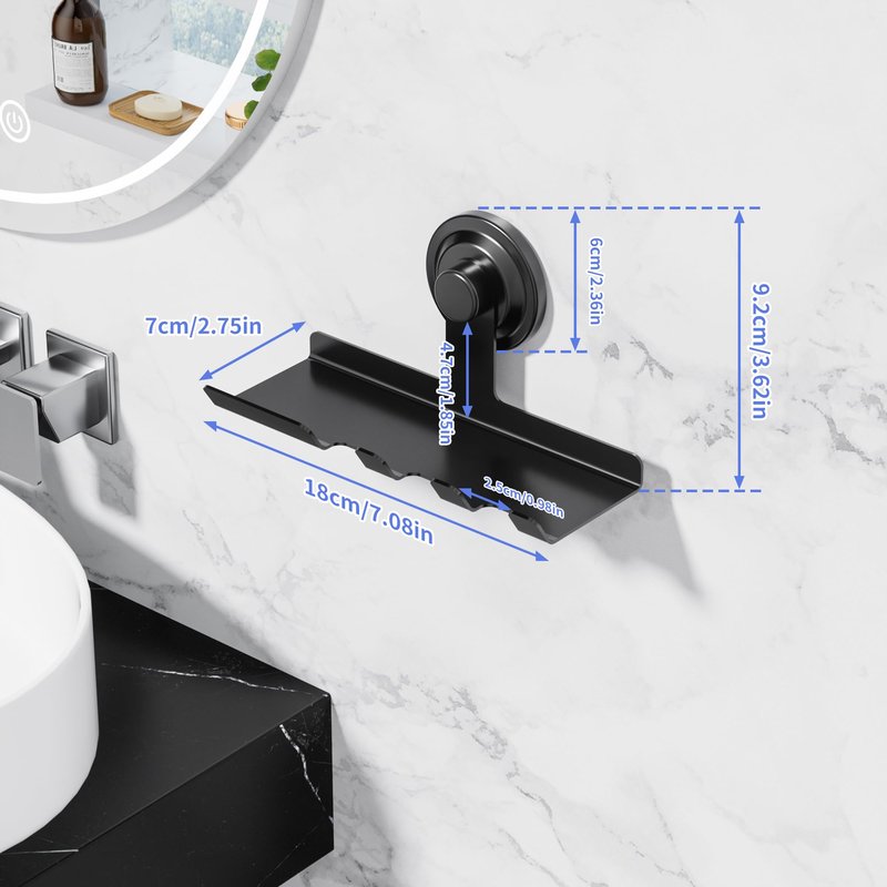 DAOYA 2 Pack Razor/Towel Hooks - Suction Cup Shower Organizer - Razor Holder for Shower, Built in Shaving Cream Shelf