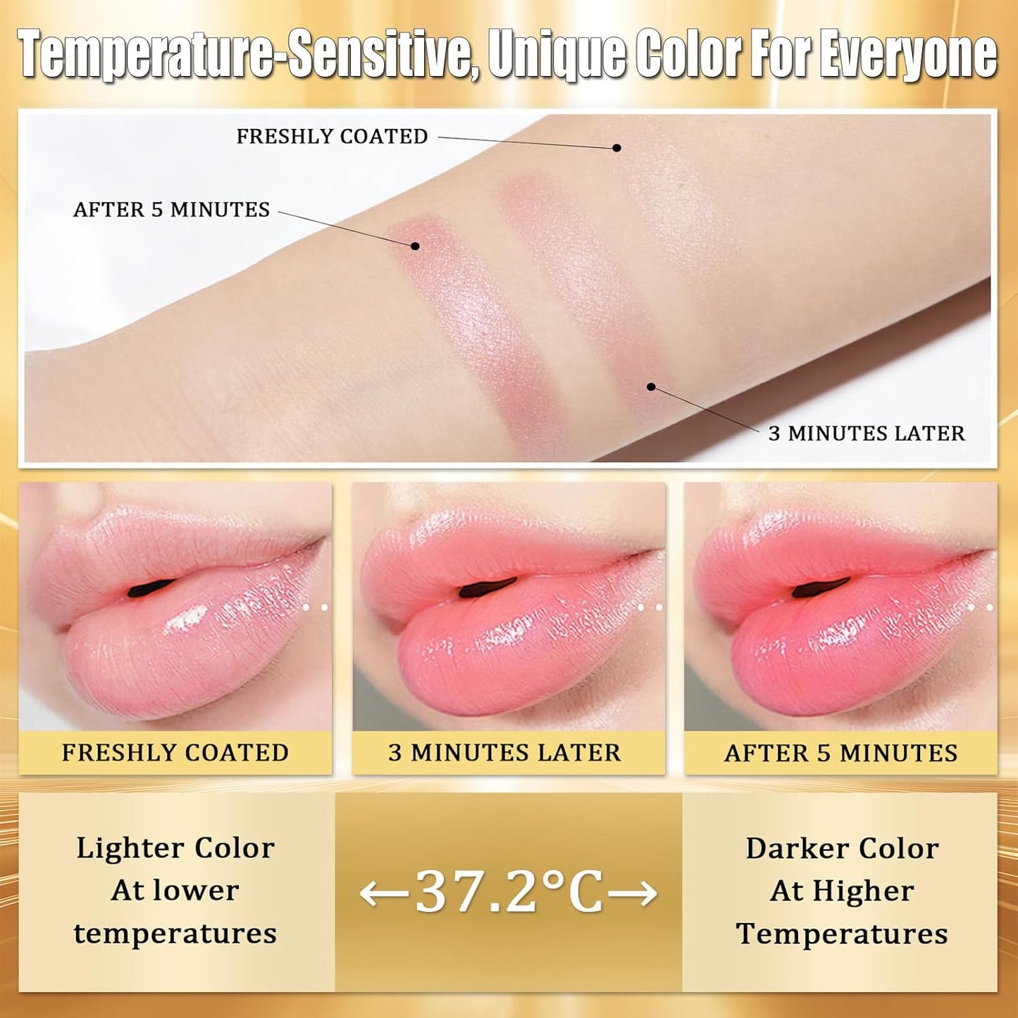 Color Changing Lipstick - PH Adjusting Formula for Older Women | Non-Sticky, Long-Lasting Hydration, All Skin Tones