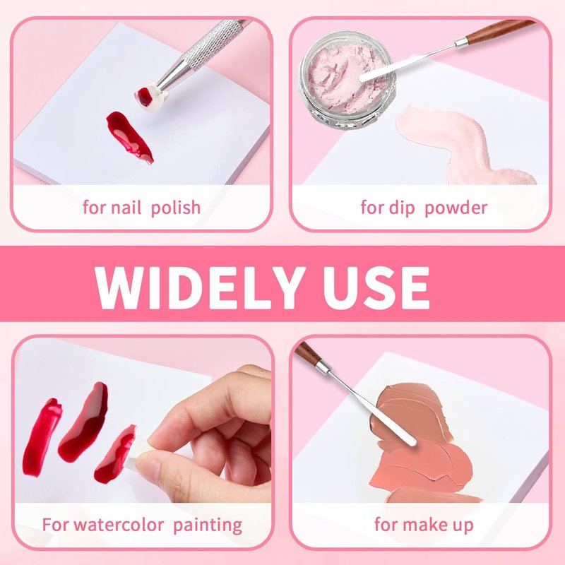 Disposable Nail Art Palette Paper - 100 Sheets Waterproof Double-Sided Mixing Palette with Stirring Rod for Gel Polish & Makeup | Perfect for Nail Art Supplies
