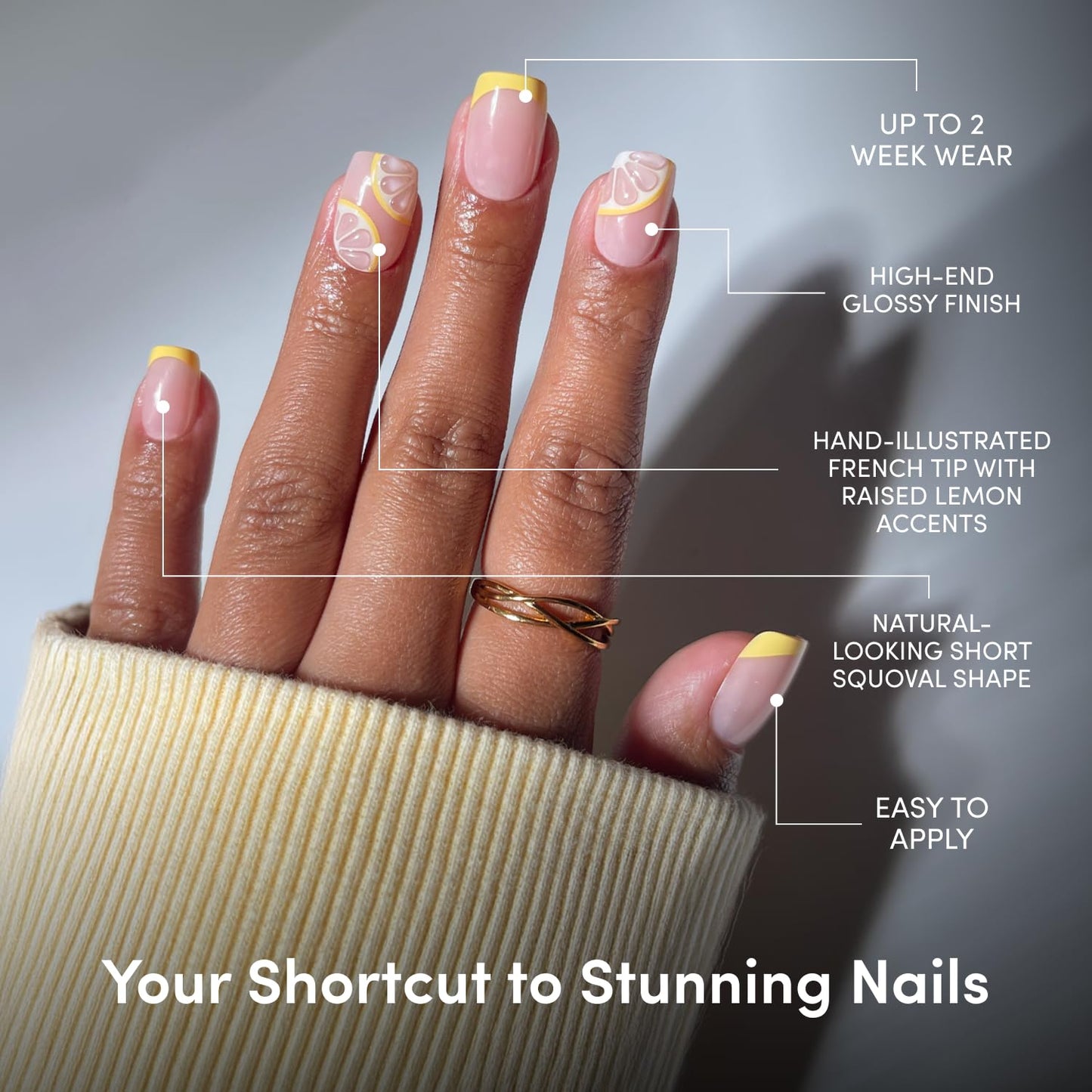 Glamnetic Press-On Nails Bundle - Polka Dot & French Tip Designs | Short Almond, Oval & Squoval Styles