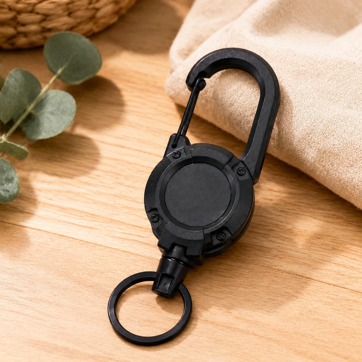 Retractable Keychain - Heavy Duty Steel Cable With Secure Metal Clip | 2 Pcs for Hiking & Camping Accessories