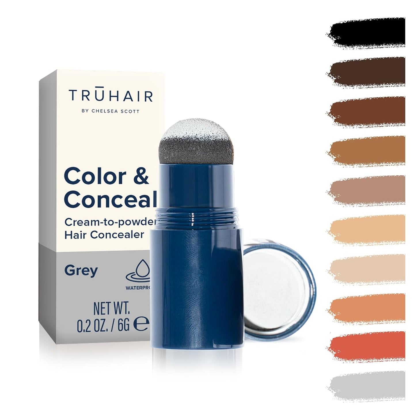 TRUHAIR Color & Conceal Waterproof Root Touch Up - Gray Coverage & Hairline Filling | Auburn Shade