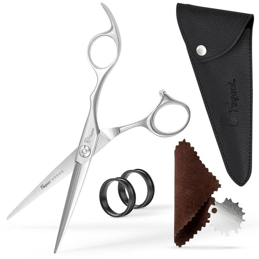 Professional Hair Cutting Scissors - 5 Inch 440C Steel Blades for Smooth, Precise Cuts | Durable Barber Shears with Elegant Sheath