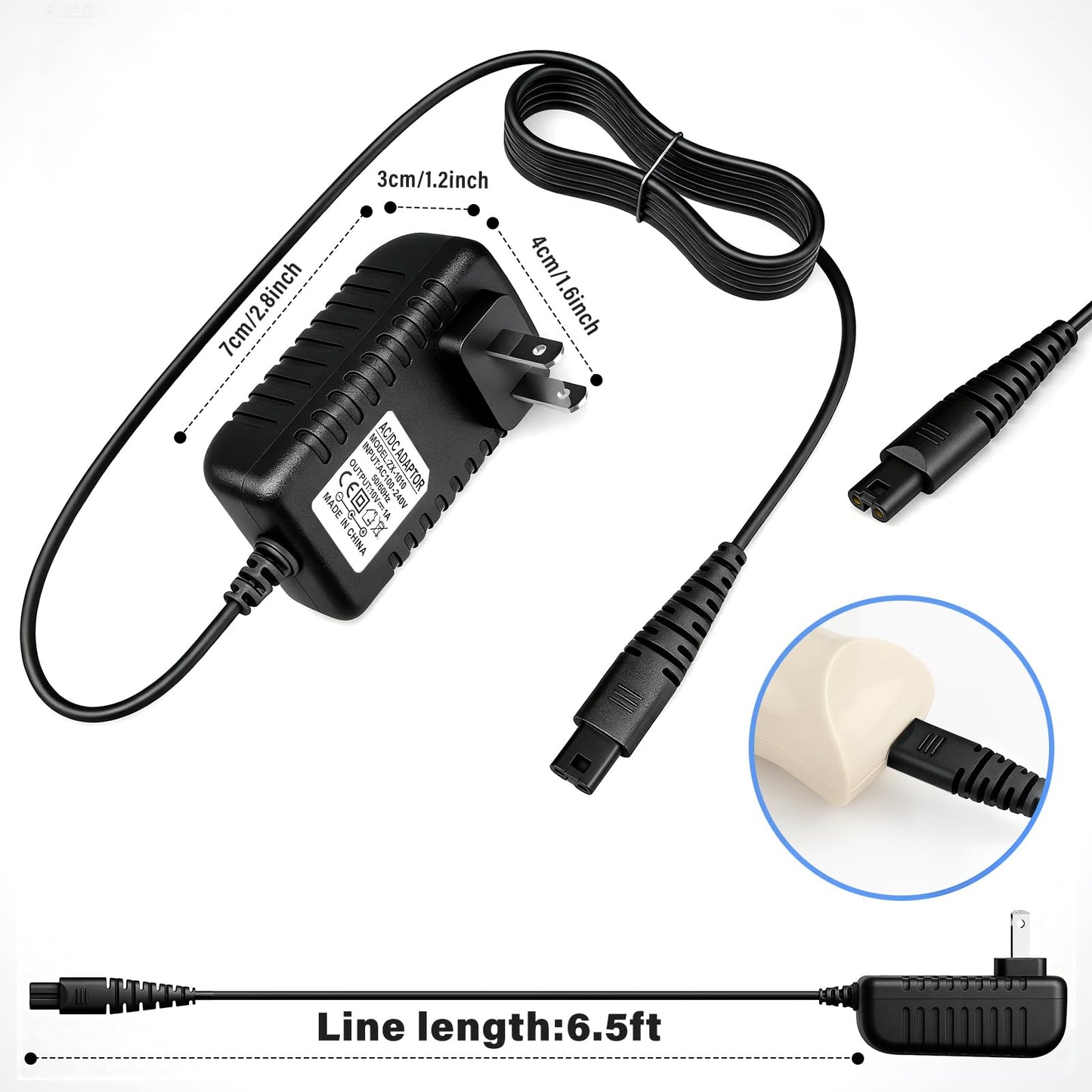 Cisain Replacement Charger Cord Compatible with Magic Wand HV-270, Power Cord Charging Cable for Magic Wand HV-270 Massager