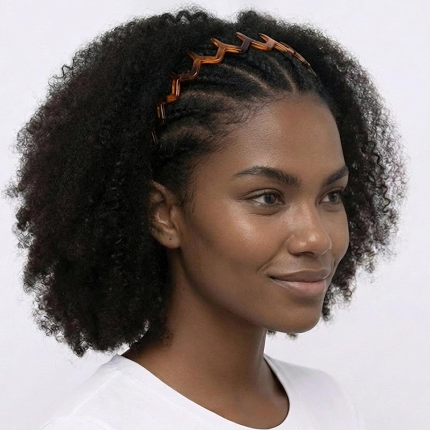 Zig Zag Headbands for Women - Classic 90s Non-Slip Hair Bands | 2 Pack Black & Brown for Curly Hair & Everyday Use