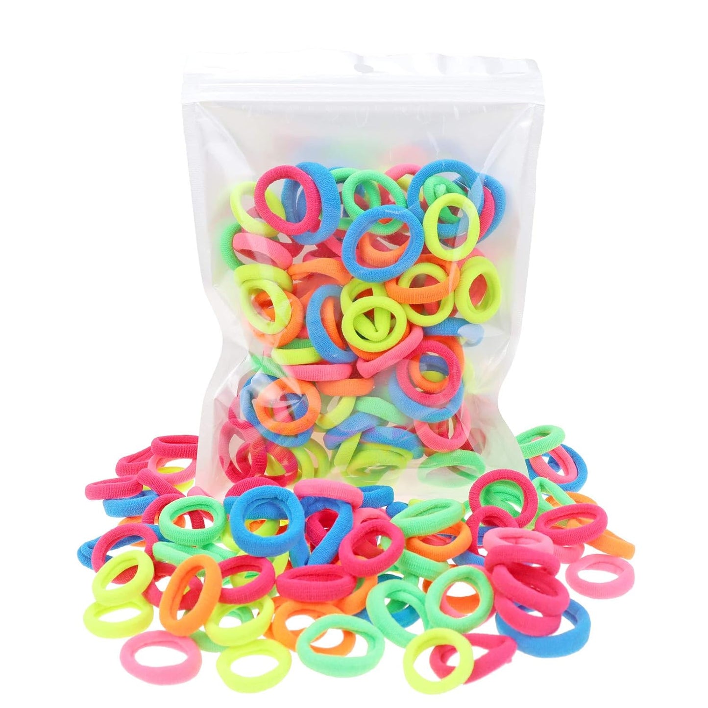 Nylon Hair Ties - 100 Pack Black Seamless Ponytail Holders for Toddlers & Baby Girls