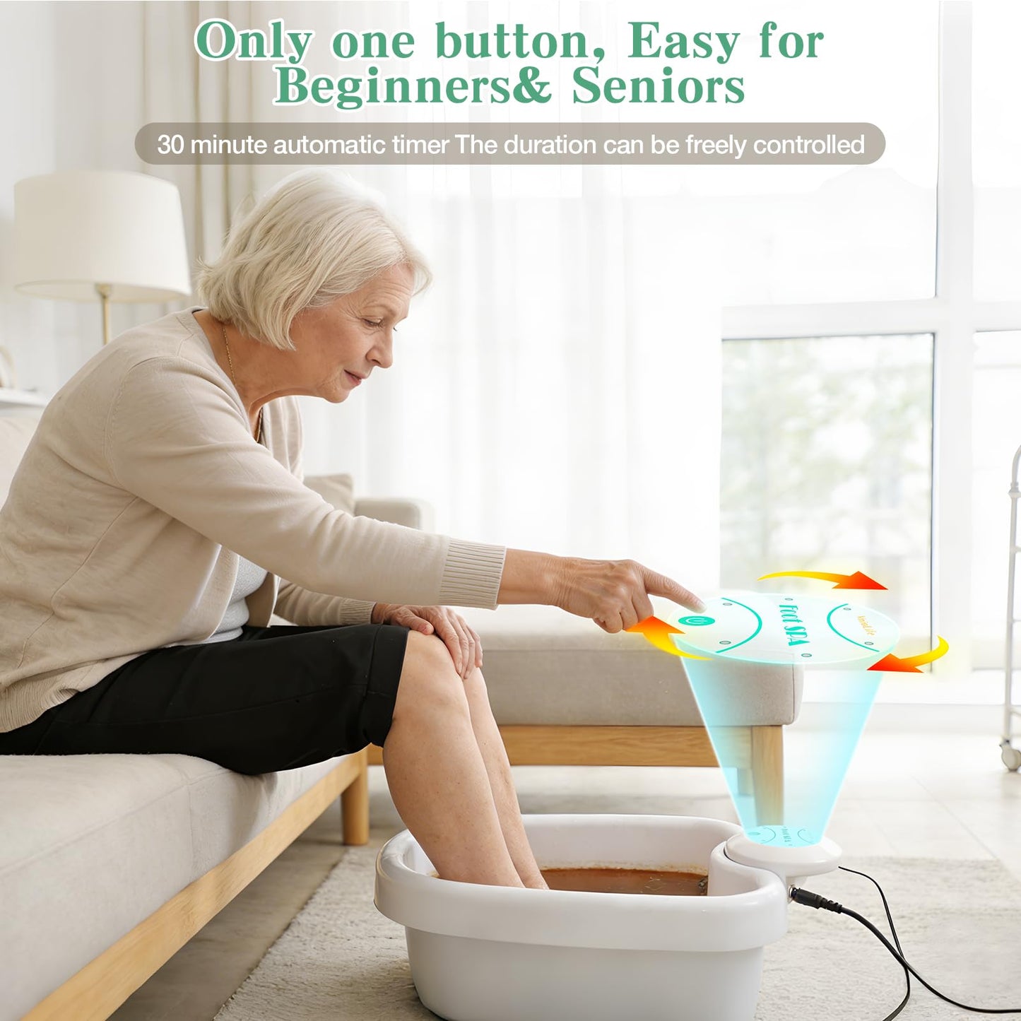 VnioLife Ionic Foot Bath Detox Machine, foot detox machine, with Epson salt,Basin, 30 Mins Auto Timer & 2 Arrays, Portable Ionic Foot Spa for Salon & Home Use