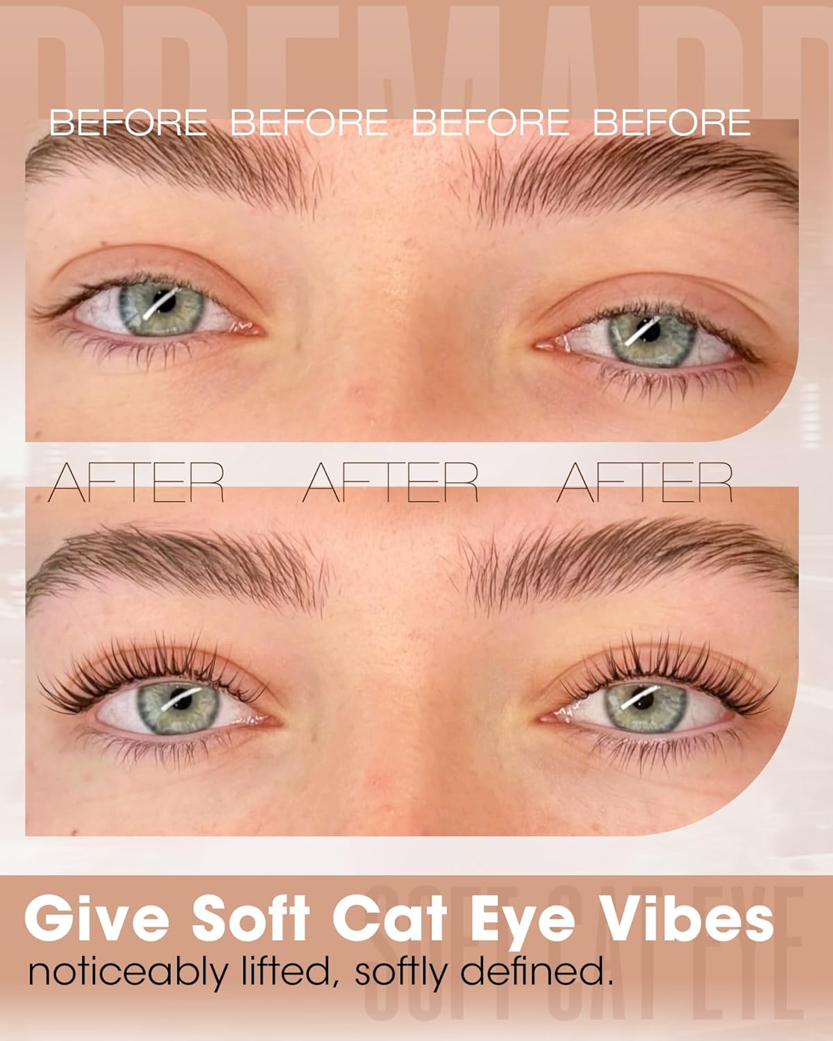 Natural Eyelash Extensions - Brown Lash Clusters | CC Curl, 9-10-11MM, Short Wispy Cat Eye Design