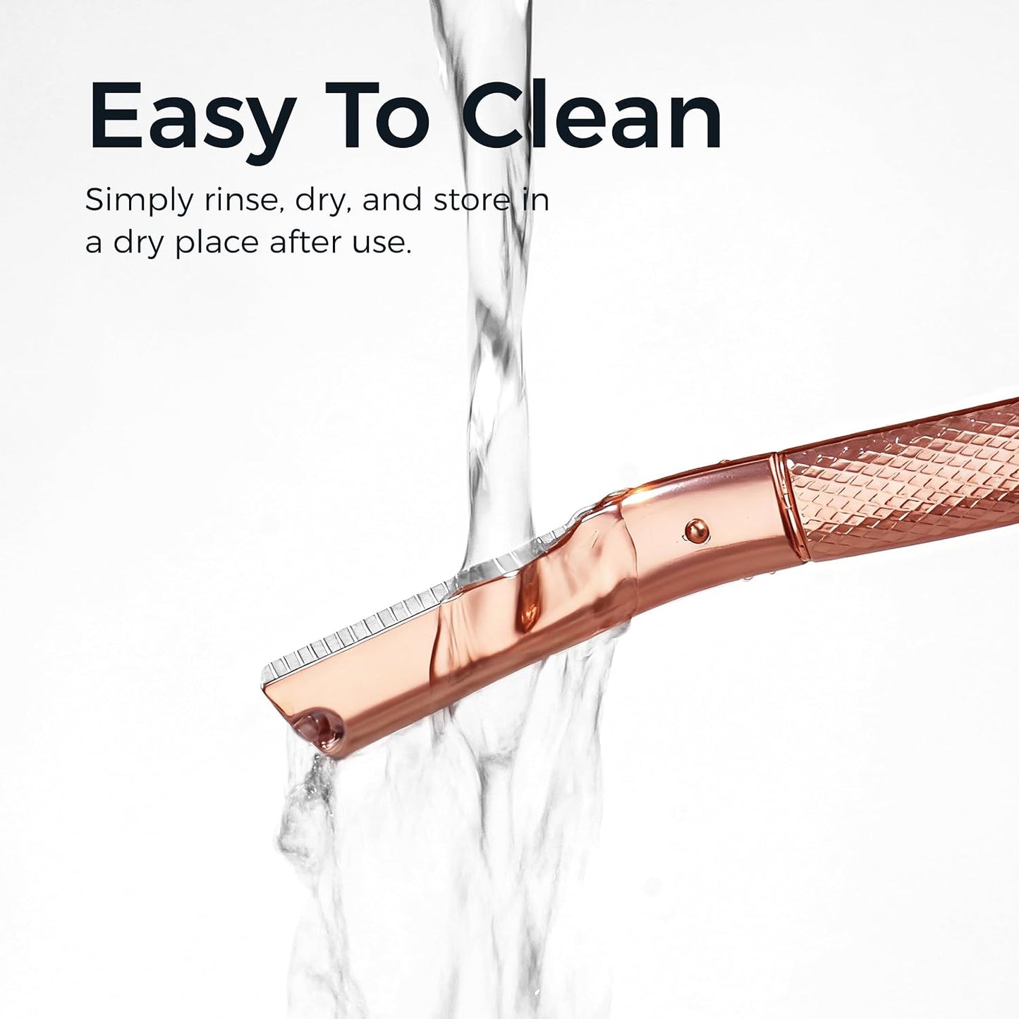 Eyebrow Razor - Precision Face Trimmer for Men & Women - Rose Gold | 6 Blades, Reusable Handle, Compact Design