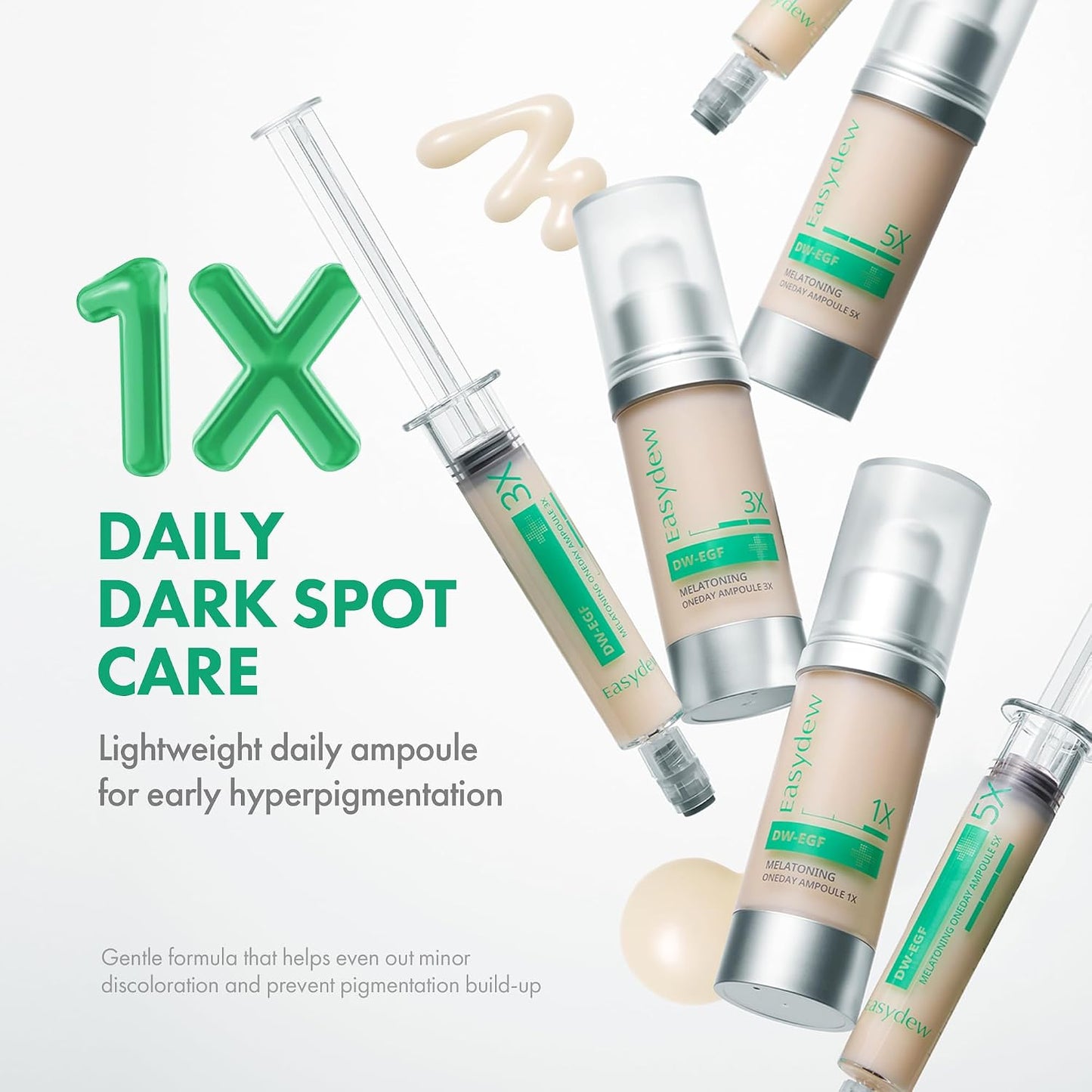 Easydew DW-EGF Melatoning Ampoule - Hydrating Dark Spot Serum with Niacinamide & Glutathione | 1.01 fl oz