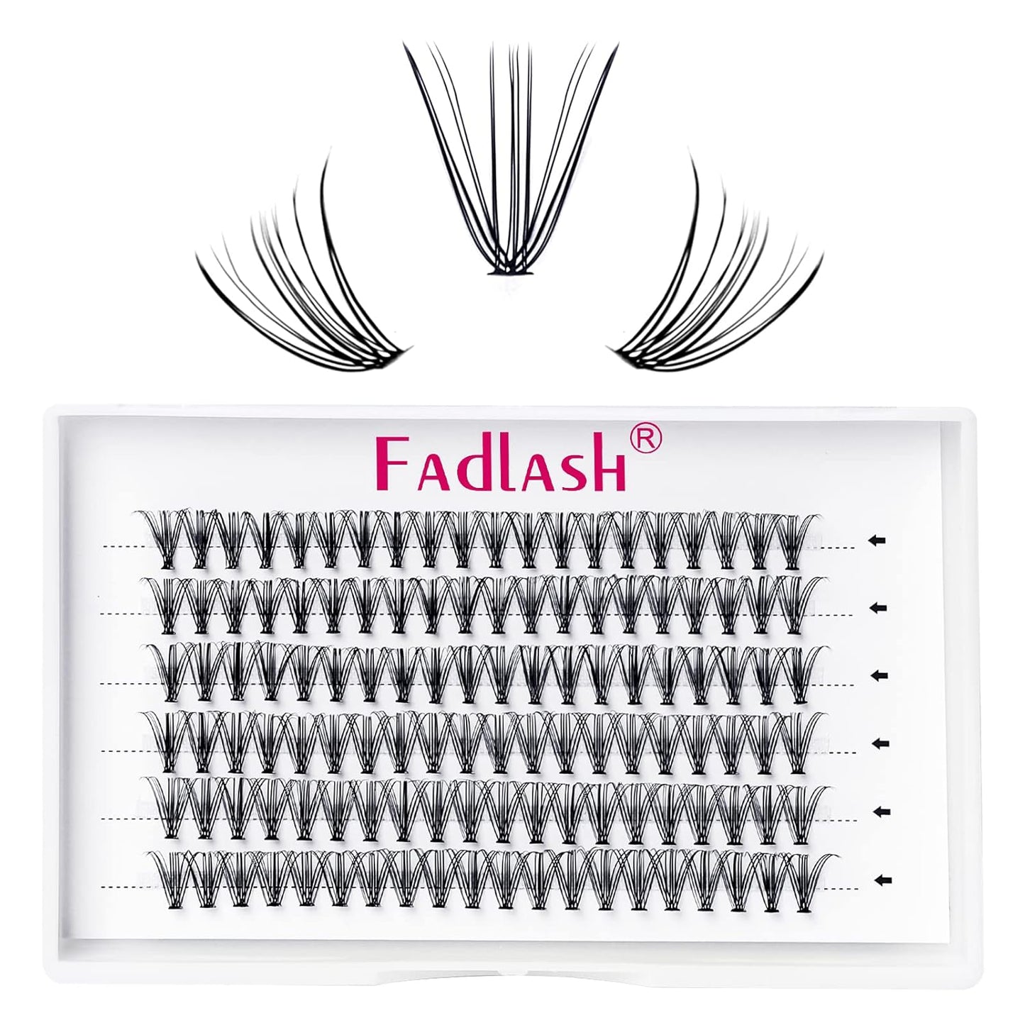 FADLASH Natural Eyelash Clusters - Fluffy 100D/200D Extensions | DIY Home Use, 8-16mm D Curl, 2 Pack