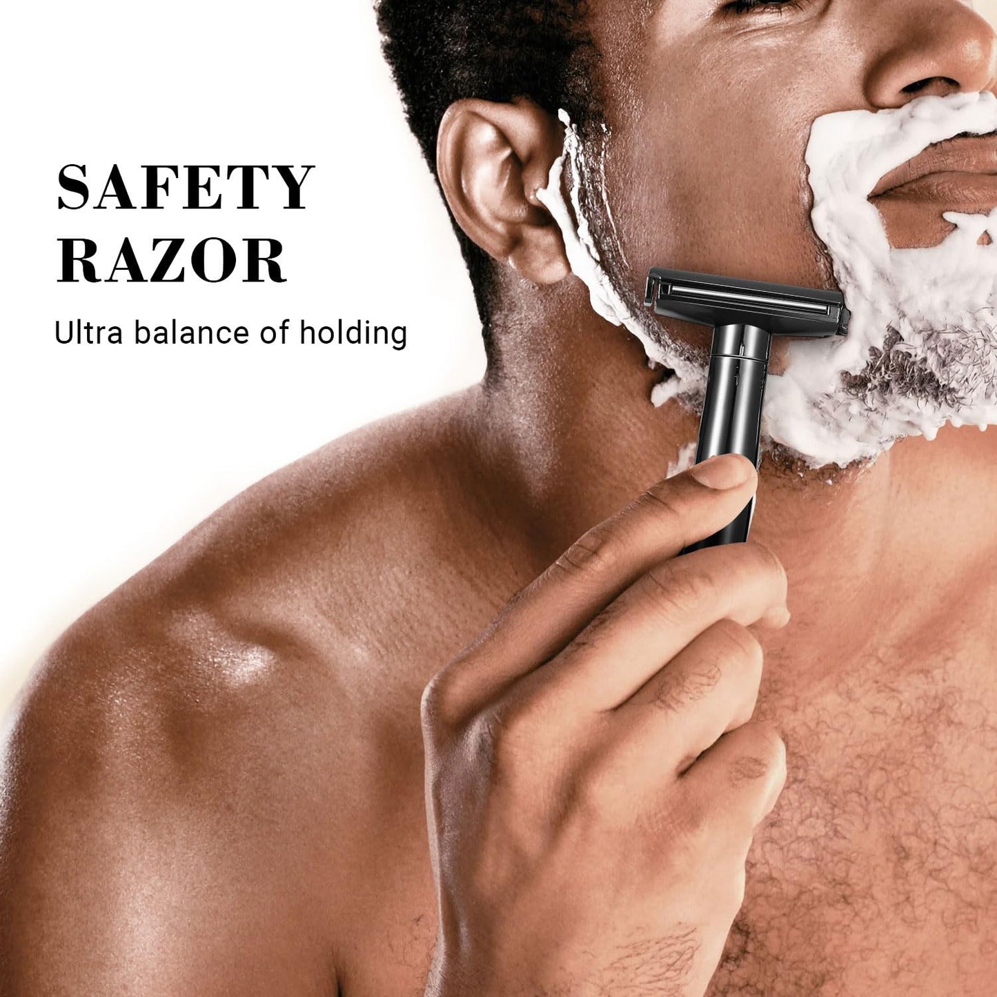ORVMEI Shaving Razor - Steel Black Double Edge Safety Razor with 10 Spare Blades - 6 Speed Adjustable and 30° Angle Precision with Superior Blade Rigidity for Men and Women (Black)