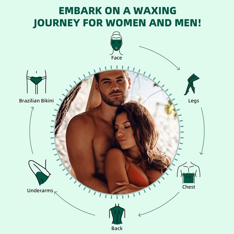 GIRLEARLE 2.5lb Wax Beads for Hair Removal, Brazilian Bikini Hard Wax for Sensitive Skin, Hard Wax beads Perfect for Full Body Eyebrow, Facial, and Underarms at Home for Women and Men (Green Tea)