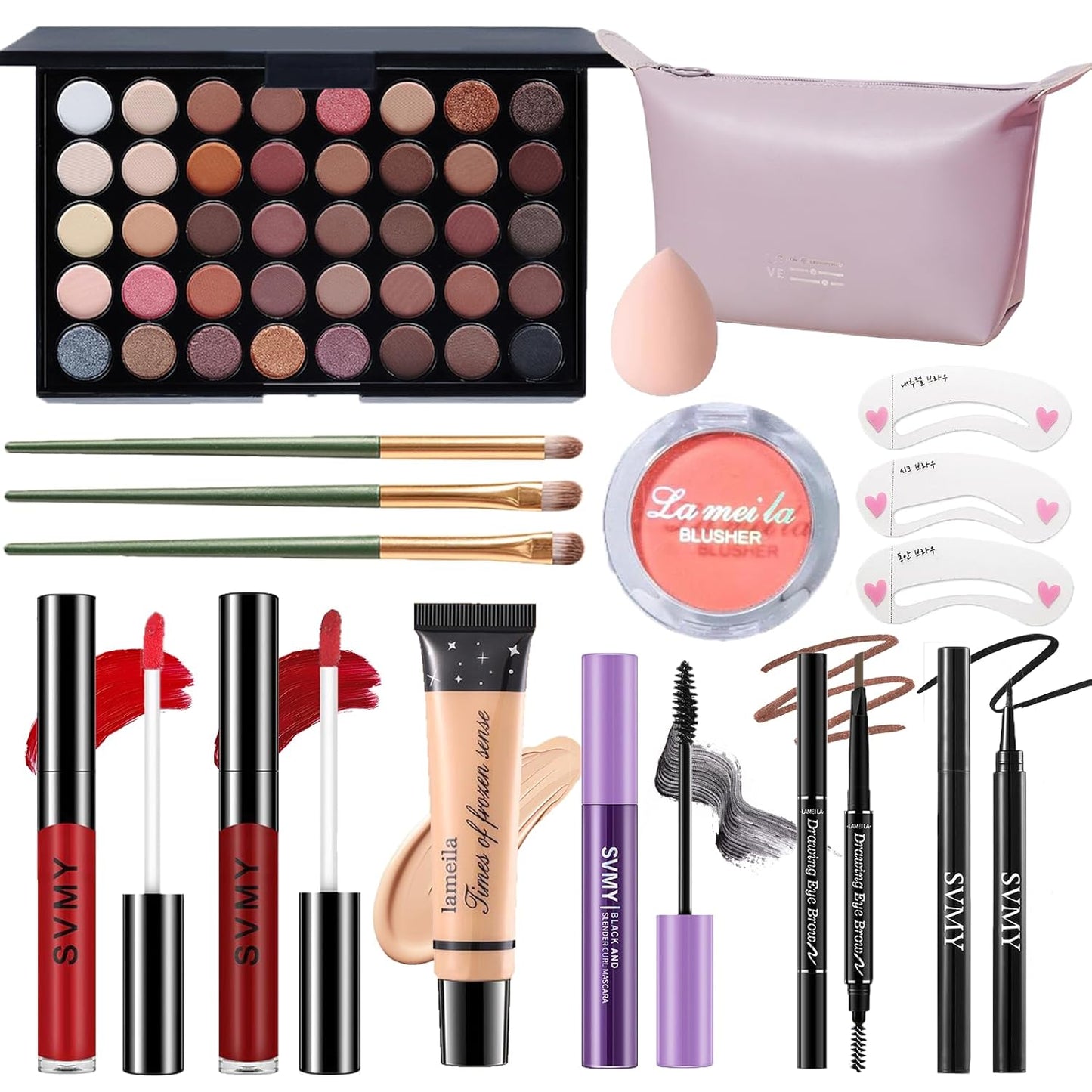 Makeup Set for Women - Complete Makeup Kit for Beginners & Pros | Travel-Friendly, Versatile Palette & Lip Gloss