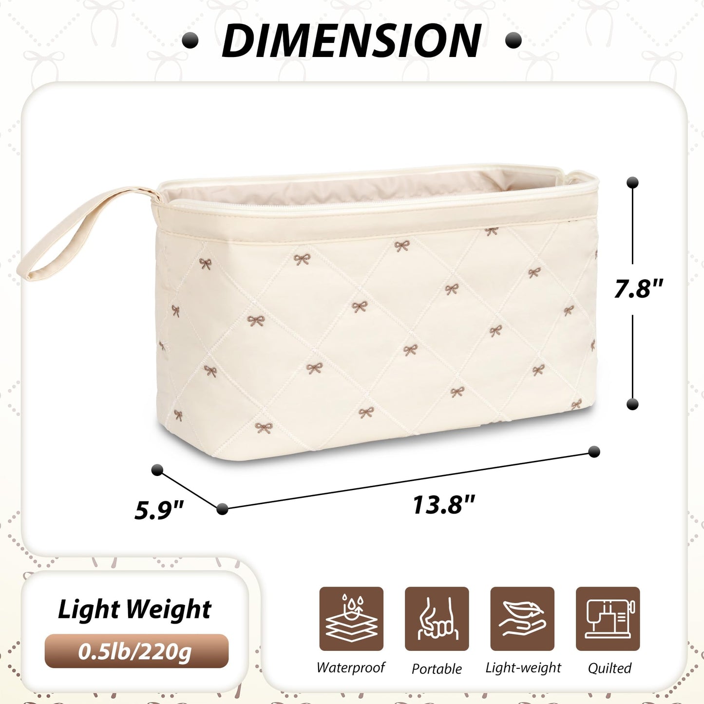 Linpr Shark Flex Style Case, Travel Hair Dryer Bag Compatible with Dyson Airwrap, Quilted Hair Tool Organizer Bag for Women, Portable Carrying Case for Flat Curling Iron Accessories (Beige)