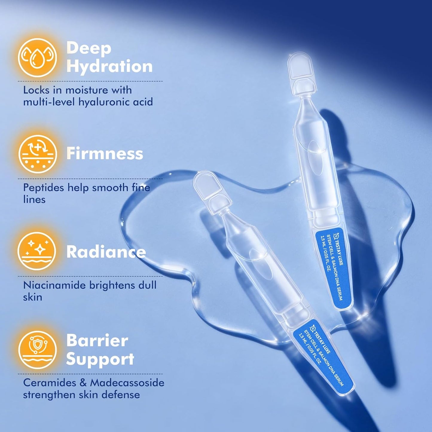 PDRN Serum for Microneedling Aftercare - Anti-Aging Face Serum with Peptides & Hyaluronic Acid | 1.5 mL × 30 Vials, Korean Skincare