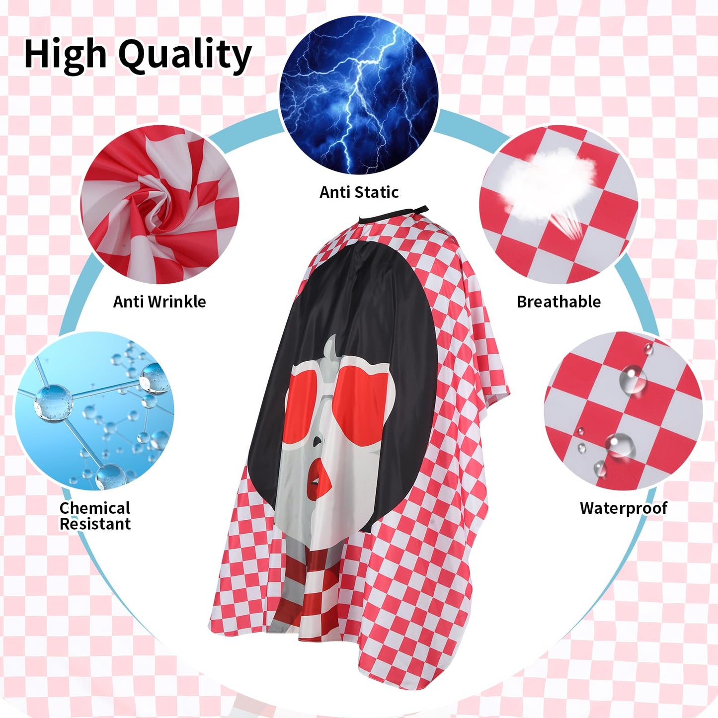 YELEGI Professional Hair Cutting Cape(2Pcs), Salon Barber Cape with Adjustable Snap Closure, Waterproof Hair Dye Color Cape Hair dressing stylist apron (Fashionable Woman)