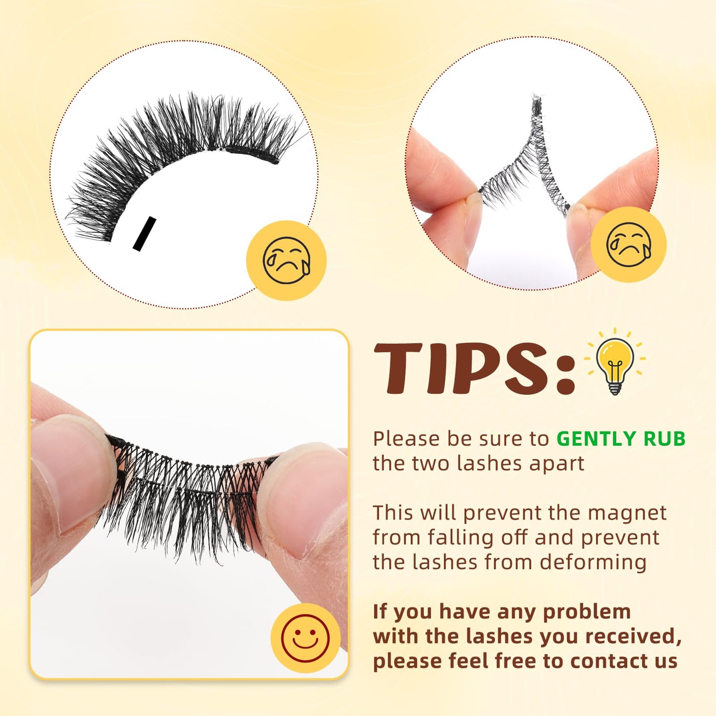 QUEWEL 2 Pairs Magnetic Eyelashes with Applicator Reusable No Glue Needed Magnetic Lashes Cat Eye Natural Look Lashes Kit Easy to Wear and Remove(NZH A+D)