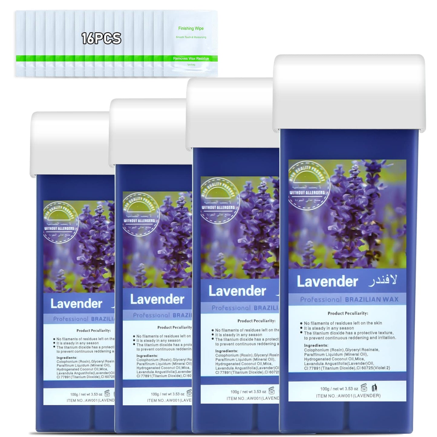 Roll on Wax Warmer Kit for Sensitive Skin - Roller Waxing Kit for Women & Men (Lavender)