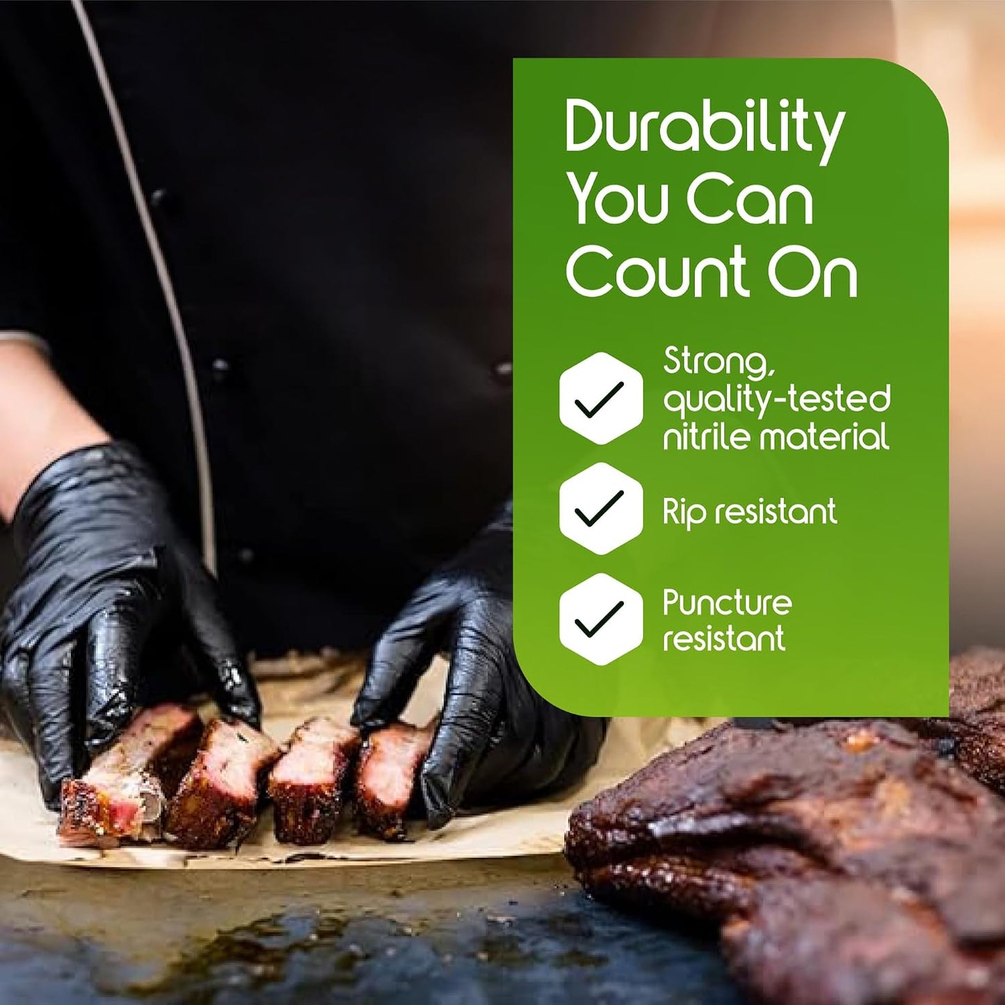 Heavy Duty Black Nitrile Gloves - 6 Mil Chemical Resistant | Disposable Medical & Cleaning Use