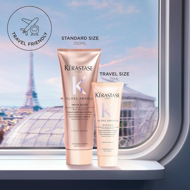 Kerastase Gloss Absolu Conditioner - High-Shine Anti-Frizz Formula for Glossy, Bouncy Hair | Deep Hydration & Detangling